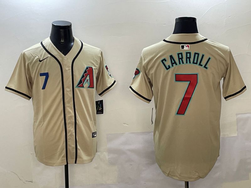 Men Arizona Diamondback #7 Carroll Cream Game 2025 Nike MLB Jersey style 5->arizona diamondback->MLB Jersey